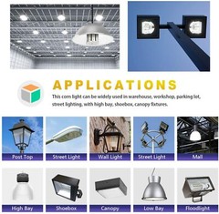 (2-Pack) 300 Watt LED Corn Light E39 Mogul Base High Bay Warehouse Factory Bulb