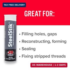 J-B Weld 8267 SteelStik Steel Reinforced Epoxy Putty Stick – 2 oz.
