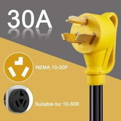 240V to 120V] 30 Amp to 20 Amp 110V Adapter, NEMA 10-30P Adapter to 4X 5-15R/…