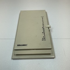 Vintage Rolodex Autodex Metal Telephone Address Book Pop-up Flip Top – Almond