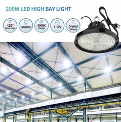 8 Pack UFO Led High Bay Light 200W Industrial Commercial Garage Light 90-277V