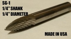 SG1D Tree Shape Tungsten Carbide Burr Bur Cutting Tool Die Grinder Bit 1/4″