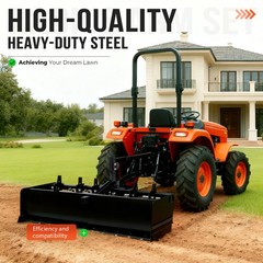 Powder Coated Steel 55″ Box Blade Scraper W/6 Scarifier Shank For Cat 0 Cat 1