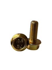 100 pcs M6-1.0×20 Hex Flange Frame Bolt Class 10.9 DIN 6921 Zinc Yellow