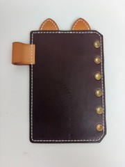 Handmade Leather Planner Binder, A7 Pocket Size, Brown & Tan Colorblock