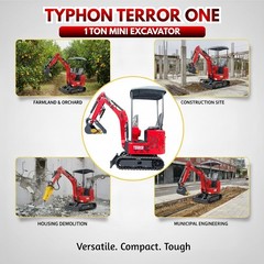 13.5HP Mini Excavator 1 TON B&S EPA Engine Hydraulic Thumb Digger Free Shipping