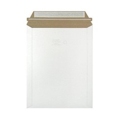 300 – 12.75″ x 15″ White Rigid Stay Flats Self-Seal Cardboard Envelope Mailers