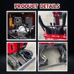 13.5HP Mini Excavator 1 TON B&S EPA Engine Hydraulic Thumb Digger Free Shipping