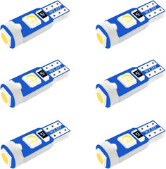 6 Pack T5 LED Bulb Yellow 74 73 17 2721 Canbus Error Free 3-SMD 3030 LED Gauge C