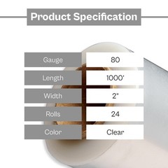 Clear Mini Stretch Film Wrap with Plastic Handle 2 Inch x 1000 Ft 80 Gauge
