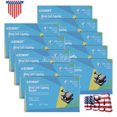 AZDENT Orthodontic Self-ligating Bracket Roth 022 345 w/hook 10x Metal Brace