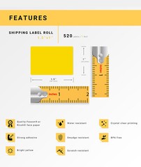 ZEBRA ELTRON 1.5×1 COLOR 1-1/2″ x 1″ YELLOW Direct Thermal Labels -100 Rolls/520