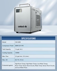 OMTech CW-5200 Water Chiller for CO2 Laser Cutter Engraver with 2 Laser Coolant