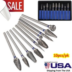 10Pcs Dental Lab Polishing Bur Drills Tungsten Steel Carbide Burs 2.35MM CE FDA
