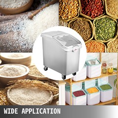 Dry Ingredient Storage Bin 10 Styles Mobile Container w/Scoop Commercial Kitchen