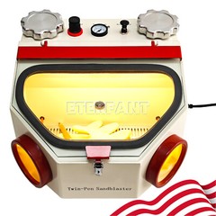 ETERFANT Twin-Pen Double Pen Sand Blaster Sandblaster with 2 Aluminum Tanks