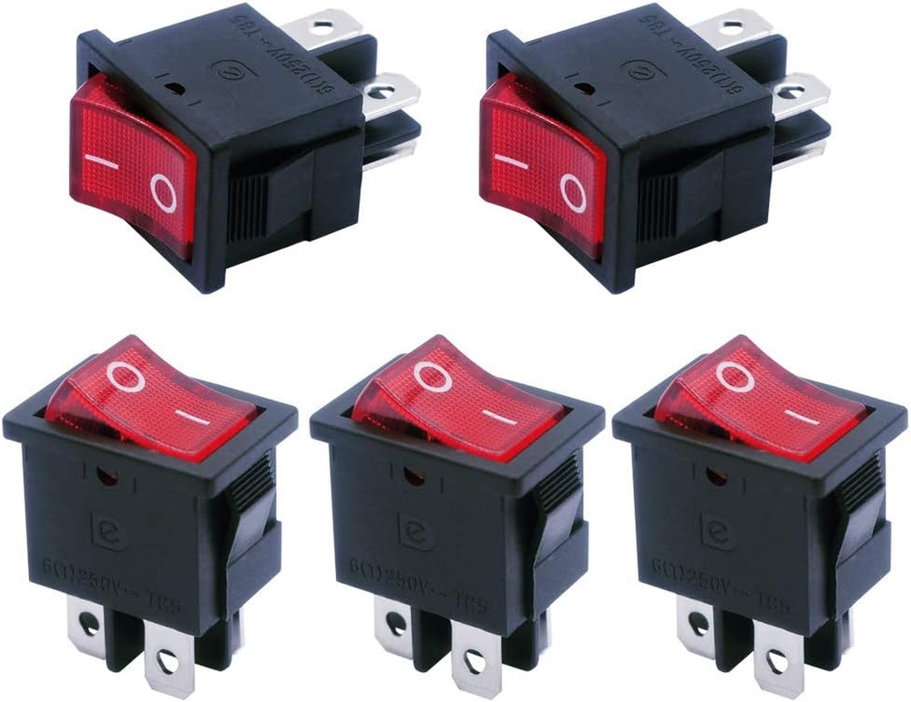 Mxuteuk 110V/120V Rocker Switch Illuminated Snap-In Toggle Power On-Off Switch