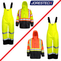 Safety Overall and JACKET with Reflective X on BACK Rain Set JORESTECH
