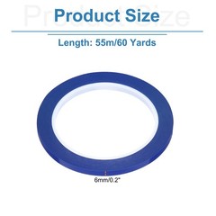 1 Rolls Blue 0.2 Inch x 60 Yards PET Film Whiteboard Tape 6mm x 55m