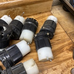 Lot of 13 Hubbell Cooper Leviton Daniel Woodhead Twist-Lock Electrical Plugs