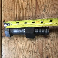 LARGE HEX BOLT 1-1/8” x 5” w/ HEAVY HEX NUT, STEEL, 307A, NC 1-1/8-7