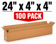 100 24x4x4 Cardboard Paper Boxes Mailing Packing Shipping Box Corrugated Carton