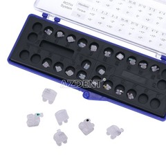 10X AZDENT Dental Orthodontic Clear Ceramic Brackets Braces Roth.022 Hooks 345