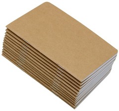 12 Pack Blank Pocket Notebooks Mini Brown Journals