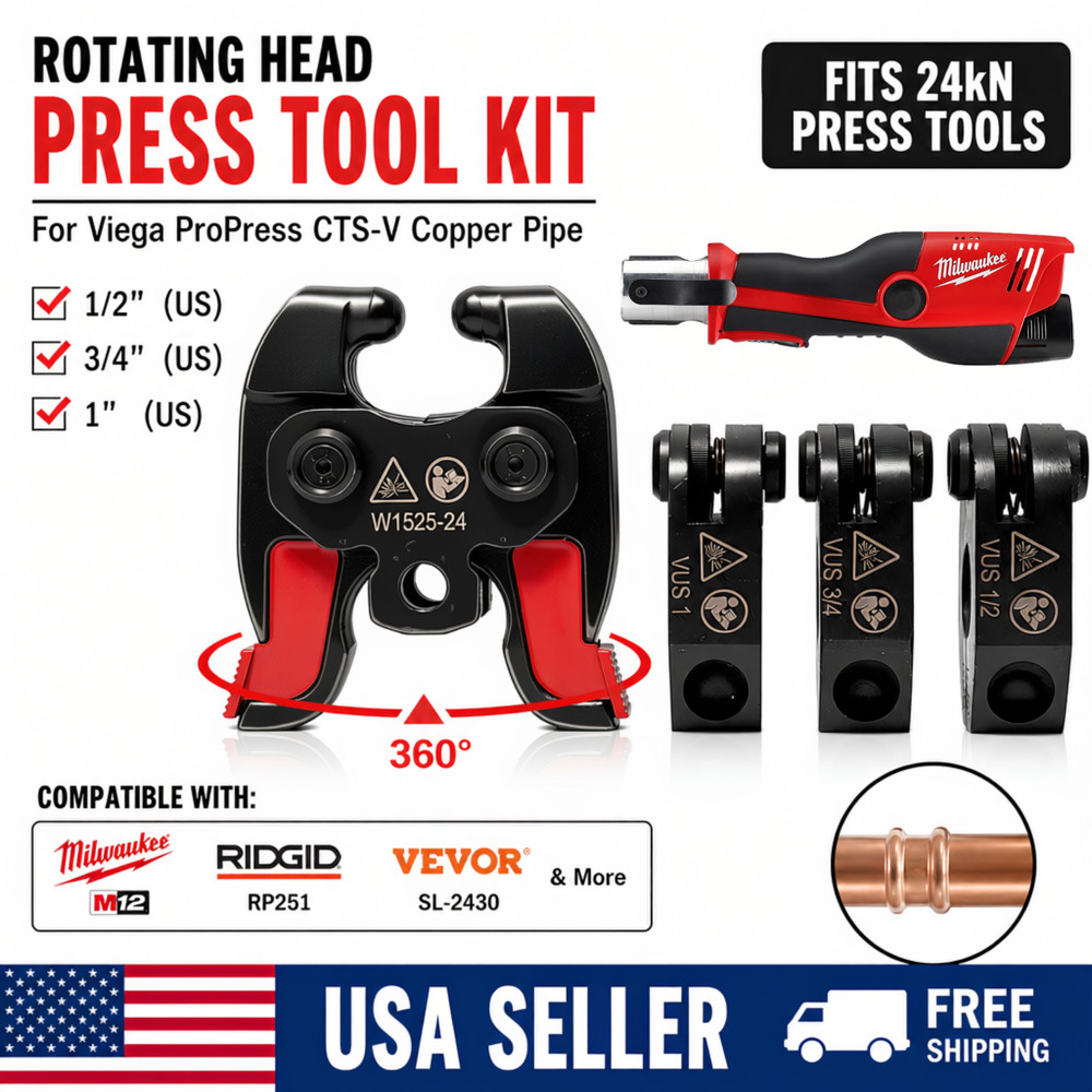 Press Tool Jaws Kit For Viega ProPress 1/2″ 3/4″ 1″ Copper RIDGID Milwaukee 24kN