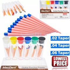 60/120pcs Dental Gutta Percha Points Full Taper 0.02/0.04/0.06 Size 15-40 45-80