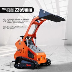 Mini Skid Steer 22HP Twin cylinder Tracked Loader with Attachment Rotarydri