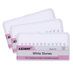 Dental Polishing Burs -FG Abrasion Points Bur Round Mounted White Stone 12/pack