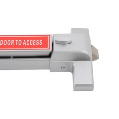 Door Push Bar Panic Exit Device with Lock Commercial Emergency Hardware Silver