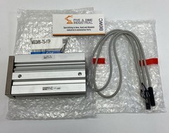 SMC MGQM12-75-Y7P Compact Guide Cylinder 16mm Bore x 75mm Stroke w/ Reed Sensors