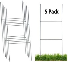 Sturdy Metal H Frame Wire Step Stakes for Yard Signs(10 x 30 inch)(Stakes Only)