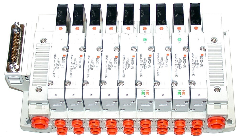 SMC SV2100-5FU 5 Unit Solenoid 24V Single 5 position Stack Up Bank Assembly New