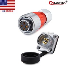 4 Pin Power Circular Connector Female Plug & Male Socket Waterproof IP67 Metal
