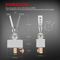 Ip65 Waterproof Toggle Switch 50 Amp 12v Heavy Duty On Off Switch 12 Volt 2 Pin