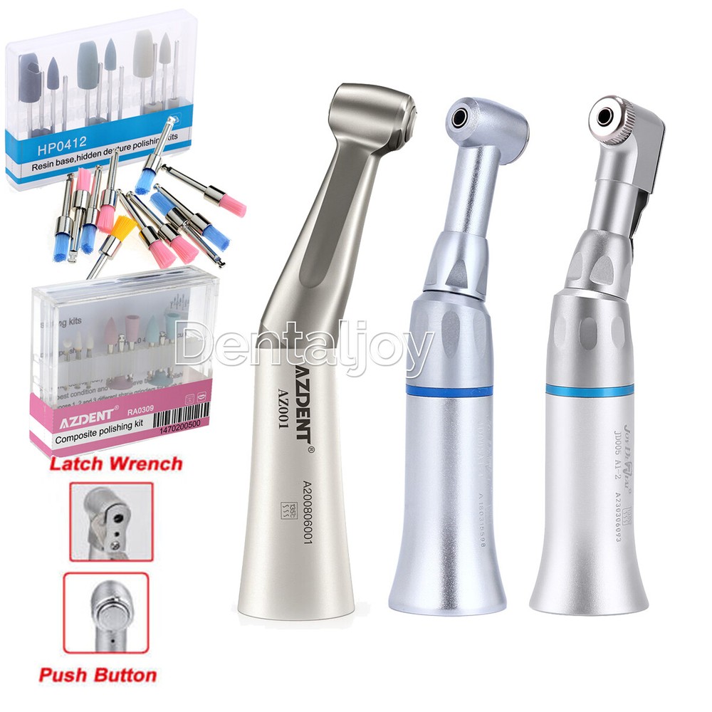 Dental Slow Low Speed Handpiece Contra Angle/Composite Polishing Kit RA HP Bur