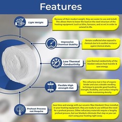 1/2″ Ceramic Fiber Insulation Blanket 2400F 8# High Temp Insulation 24″ X 12.5′