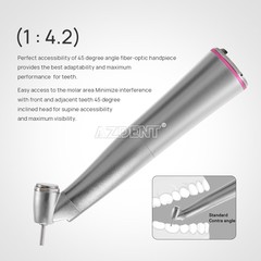 Dental 1:4.2 Increasing 45Degree LED Contra Angle Surgical Fiber Optic Handpiece