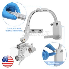 ETERFANT 3.5X Dental Headband Binocular Loupes+5W Dual LED Head Light 2Leds US
