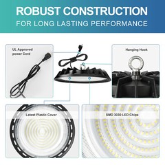 10Pack 300W UFO LED High Bay Light Fixture 6000K for Warehouse Factory Gym Shop