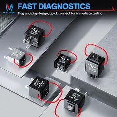 MICTUNING 6pcs 9038A Automotive Relay Tester, Bypass Switch Master Kit w/Loop US