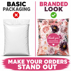 10×13 Boho Floral Designer Poly Mailers Boutique Shipping Bags Cute