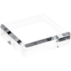 Plymor Clear Polished Acrylic Square Beveled Display Base, 4″ W x 4″ D x 1″ H