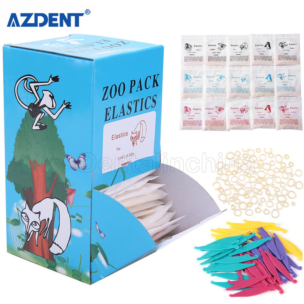 5000pcs Orthodontic Dental Elastics Band Animal images Fox Rabbit Squirrel