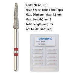 Dental Diamond Burs Zirconia Cutting Burs FG Round End Taper Cylinder Football