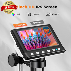 4.3 Inch LCD Digital Coin Microscope, 1000X USB Magnifier with 8 Adjustable LED