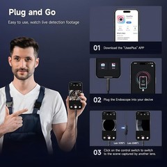 Endoscope Camera with Light, 1920P HD Borescope Camera with 8 LED Lights 16.4ft